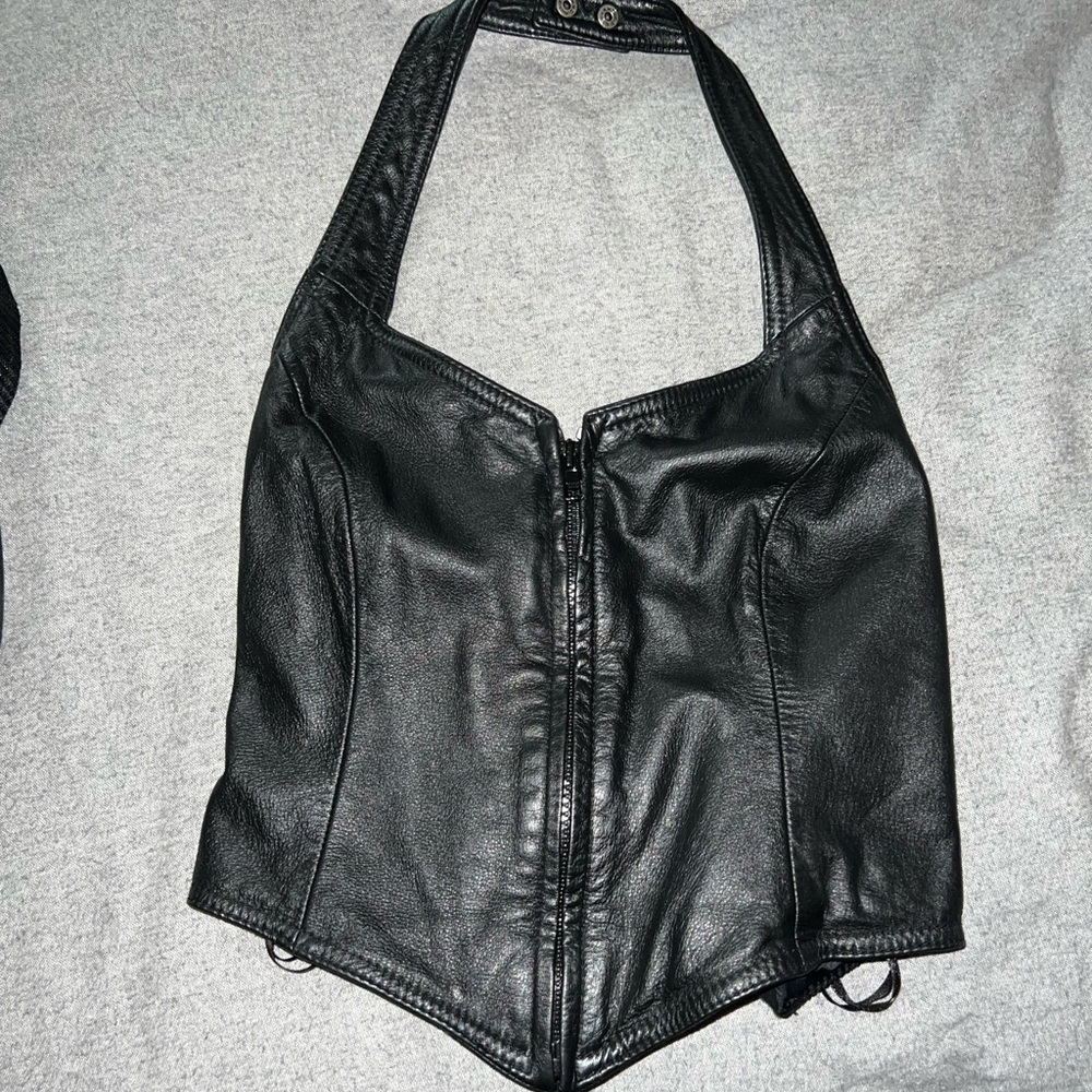 Leather tank top